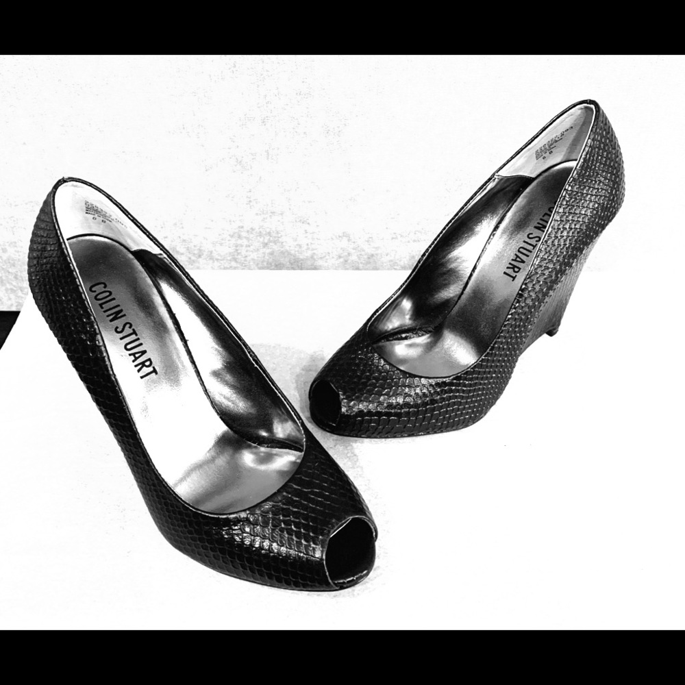 Colin Stuart peep toe wedges